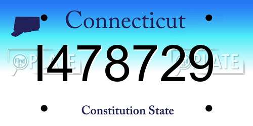 I478729 Connecticut License Plate