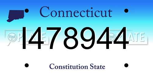 I478944 Connecticut License Plate