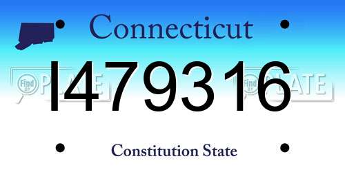 I479316 Connecticut License Plate