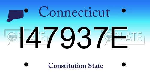 I47937E Connecticut License Plate