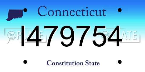 I479754 Connecticut License Plate