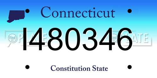 I480346 Connecticut License Plate