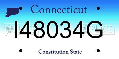 I48034G Connecticut License Plate