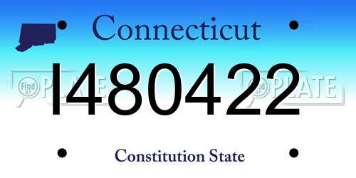 I480422 Connecticut License Plate