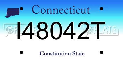 I48042T Connecticut License Plate