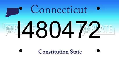 I480472 Connecticut License Plate