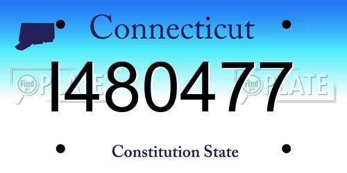 I480477 Connecticut License Plate