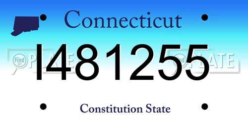 I481255 Connecticut License Plate