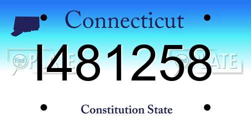 I481258 Connecticut License Plate