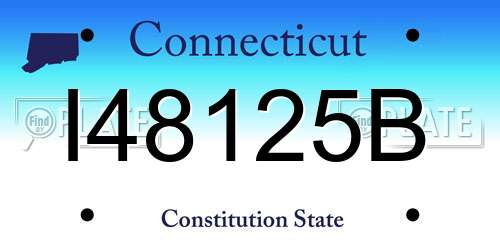 I48125B Connecticut License Plate