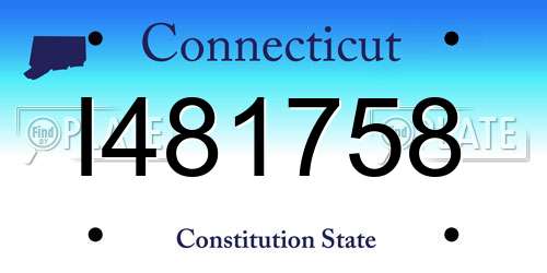 I481758 Connecticut License Plate
