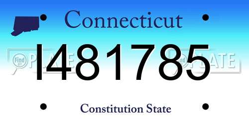 I481785 Connecticut License Plate