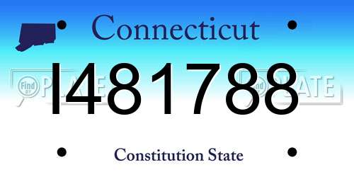 I481788 Connecticut License Plate