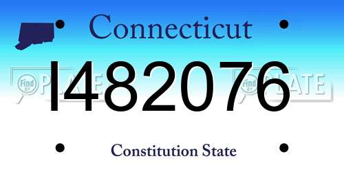 I482076 Connecticut License Plate
