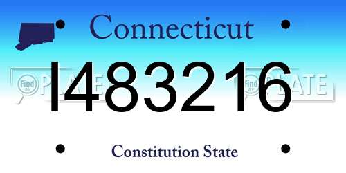 I483216 Connecticut License Plate