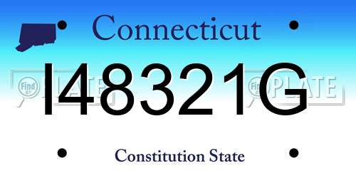I48321G Connecticut License Plate