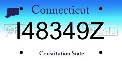 I48349Z Connecticut License Plate