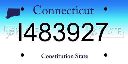 I483927 Connecticut License Plate