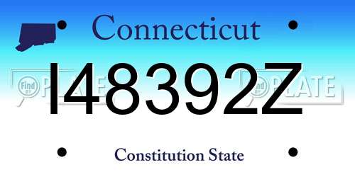 I48392Z Connecticut License Plate