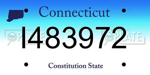 I483972 Connecticut License Plate