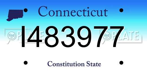 I483977 Connecticut License Plate