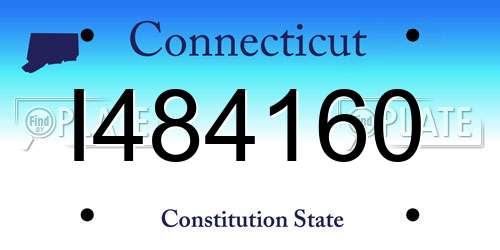 I484160 Connecticut License Plate