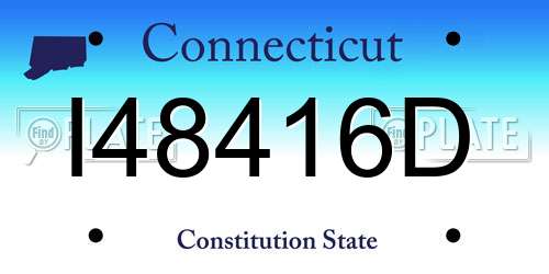 I48416D Connecticut License Plate