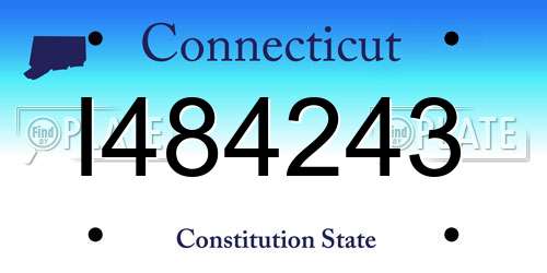 I484243 Connecticut License Plate
