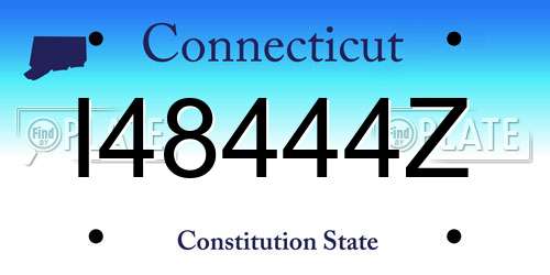 I48444Z Connecticut License Plate