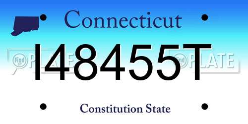 I48455T Connecticut License Plate