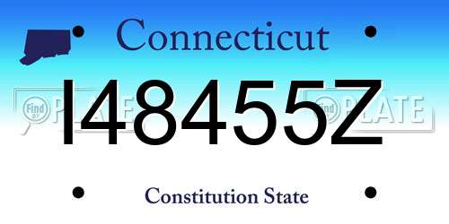 I48455Z Connecticut License Plate