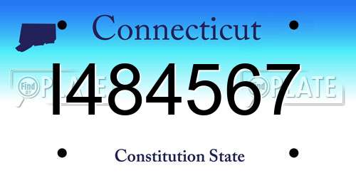 I484567 Connecticut License Plate