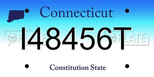 I48456T Connecticut License Plate