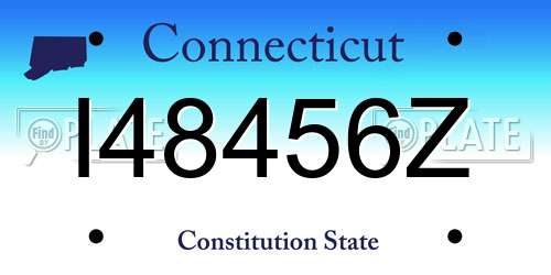 I48456Z Connecticut License Plate
