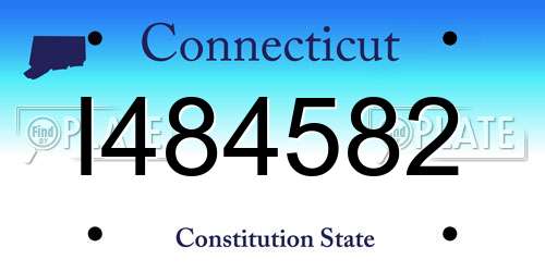 I484582 Connecticut License Plate