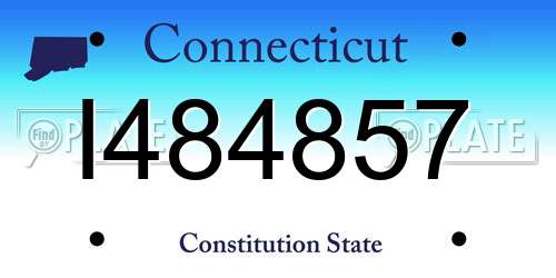 I484857 Connecticut License Plate