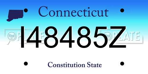 I48485Z Connecticut License Plate