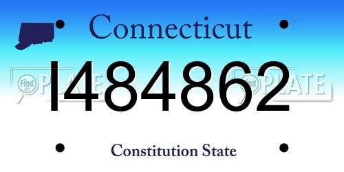 I484862 Connecticut License Plate