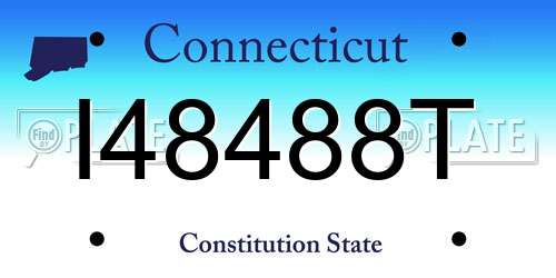 I48488T Connecticut License Plate