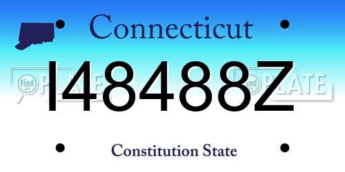 I48488Z Connecticut License Plate