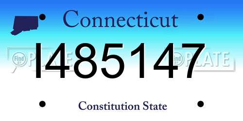 I485147 Connecticut License Plate
