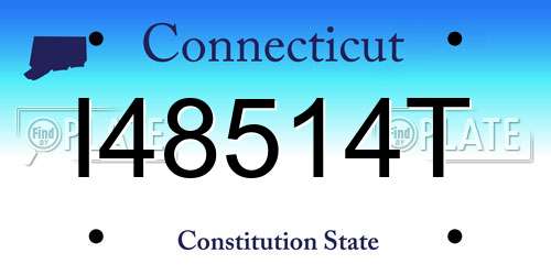 I48514T Connecticut License Plate