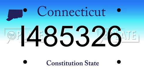 I485326 Connecticut License Plate