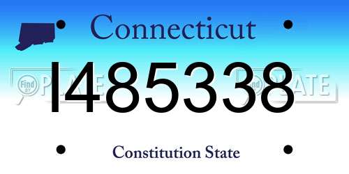 I485338 Connecticut License Plate