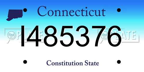 I485376 Connecticut License Plate