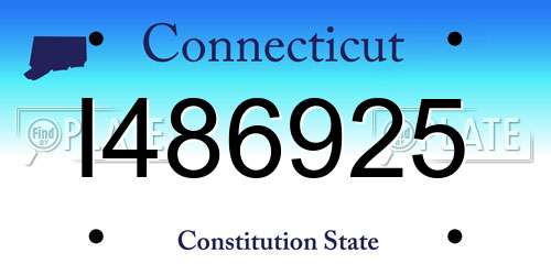 I486925 Connecticut License Plate