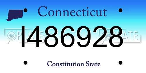 I486928 Connecticut License Plate