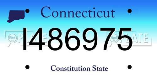I486975 Connecticut License Plate