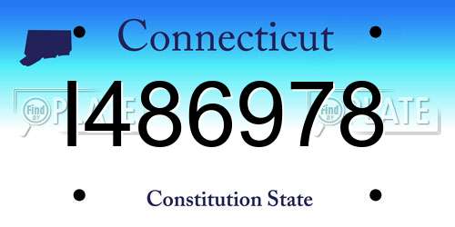I486978 Connecticut License Plate