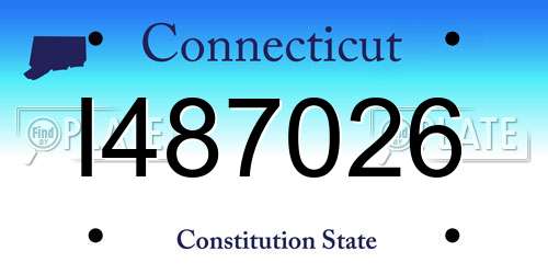 I487026 Connecticut License Plate